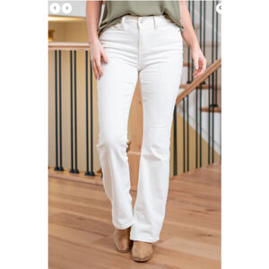 Judy Blue Lila Mid Rise Split Hem Bootcut Size 18 W  White